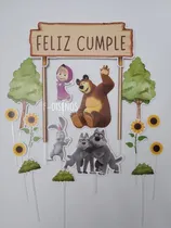 Comprar Adorno De Torta Cake Topper Oferta Listo Para Retirar-enviar Marrón Masha Y El Oso Osito Osos