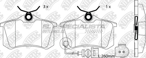 Pastillas De Freno Audi A3 Ii 1.4 2015 Nibk Delantera