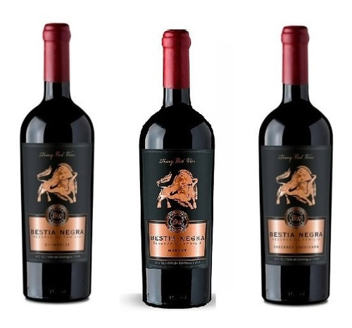 Vino Mix Bestia Negra 4 Carmenere 4 Merlot 4 Cabernt S. (12)