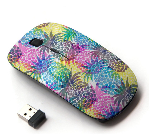 Kawaiimouse [óptico 2.4 g Mouse Inalámbrico] Psychedelic Piñ