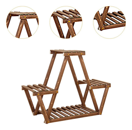 Soporte De Madera Para , Expositor De Flores, Rústico,