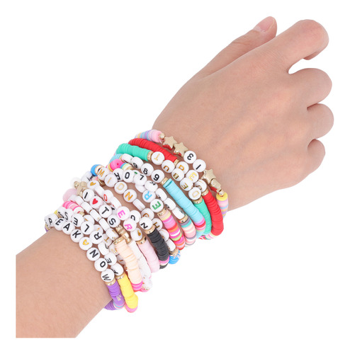 Pulsera Bohemia Con Cuentas, 14 Unidades, Cómoda, Elástica Y