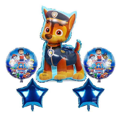 Set De Globos Paw Patrol - X 5 U. - Cumpleaños