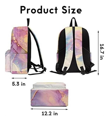 Mochila Para Computadora Portátil De Mármol Para Adolescente