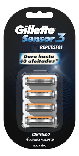 Repuesto Gillette Sensor 3 Original X4 Cartuchos