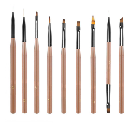 2 Set De 3 Plumas Para Diseñar Uñas Con 2 Piezas