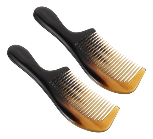 Nolitoy 2pcs Black Flower Horn Comb Hair Styling Accessory S