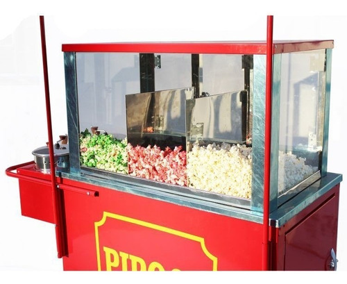 Carrinho De Pipoca 3 Divisões Com Rodas Pneumática