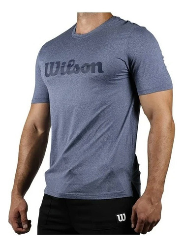 Playera Wilson Deportiva De Cuello Redondo Azul Jaspe