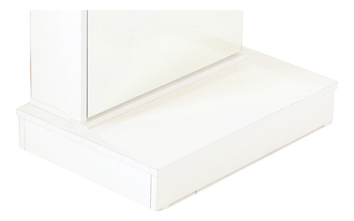 Botinero Zapatero Recibidor Organizador Mueble De Guardado De Zapatos Con Estantes Flotante Y Puerta Con Espejo Y Base Corsa Color Blanco