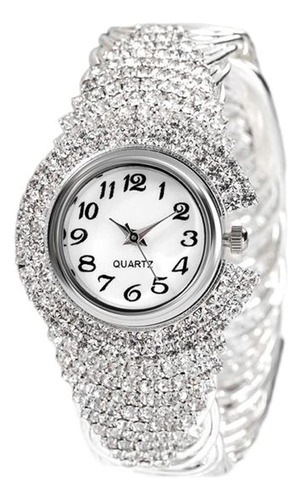 Pulsera De Cristal Elegante Para Mujer Y Niña Con Reloj Anal