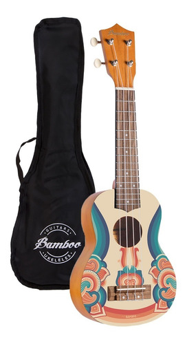 Ukelele Soprano Bamboo U-21 Retro Con Funda Y Pua 