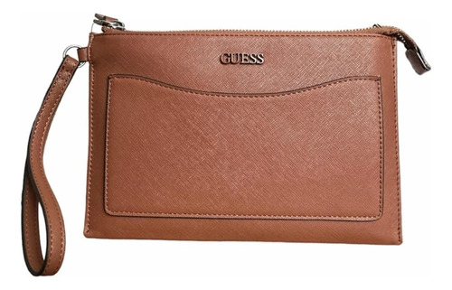 Bolsa De Mano Dama Guess Chocolate Lisa Níquel Chocolate