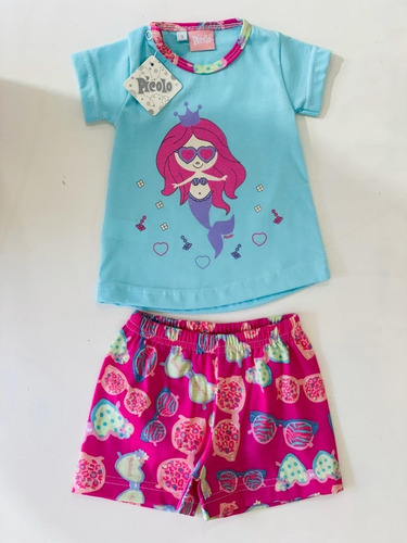 Set 2 Piezas Remera Y Short Sirena 