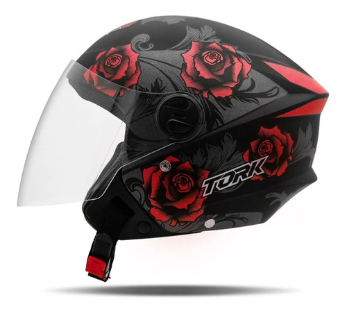 Capacete Aberto Feminino Pro Tork New Liberty Three Flowers