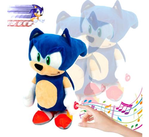 Juguete De Sonic Peluche Caminador Con Sonido