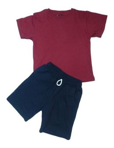 Conjuntos De Remera Y Short Lisos D Algodón Para Niños 4 - 8