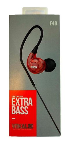 Fone De Ouvido Retorno Vokal E40 Vermelho Monitor In Ear