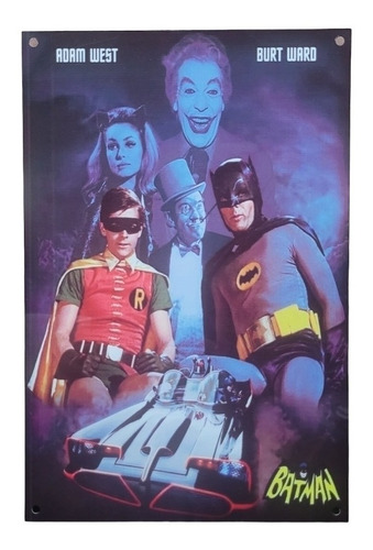 Cartel De Metal 20 X 30 Cm, De La Serie Antigua Batman 