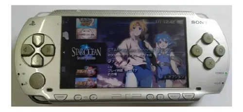 Console Sony Psp 1000 Prata Original Japonês + Bateria + Sd