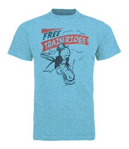 Camiseta Junk Food Original Monopoly Free Train Rides