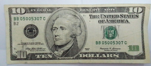 Billete Dólares 10 - Ee.uu. Año 1999... Coleccionistas..