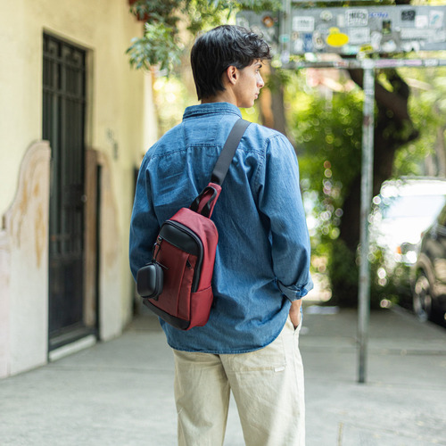Mochila Cruzada Pechera Crossbody Airpack Urban Cross Color Azul Diseño De La Tela Lisa