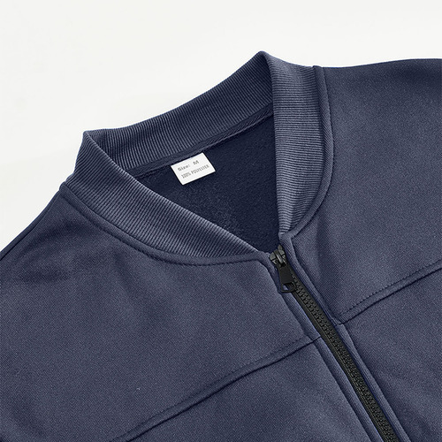 Jaqueta Masculina De Cor Sólida Com Zíper, Bolso Solto, Lape