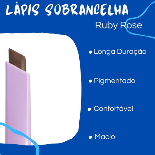 Lápis Sobrancelha 2x1 Ponta Chanfrada Mood Ruby Rose Dark