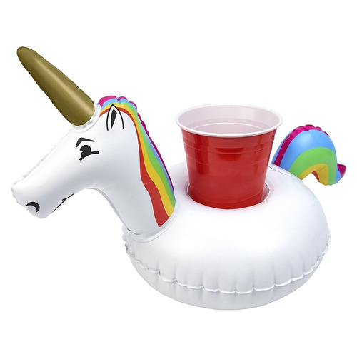 Sostenedor De La Bebida Gofloats Inflable Del Unicornio (3 P