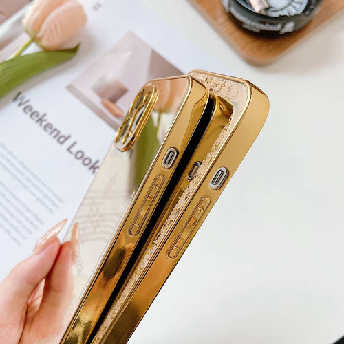 Funda Protectora Acrílica Gold Lion Para iPhone X Xs Max Xr 11 12 13 14 15 16 Pro Max 14plus 15plus 16plus