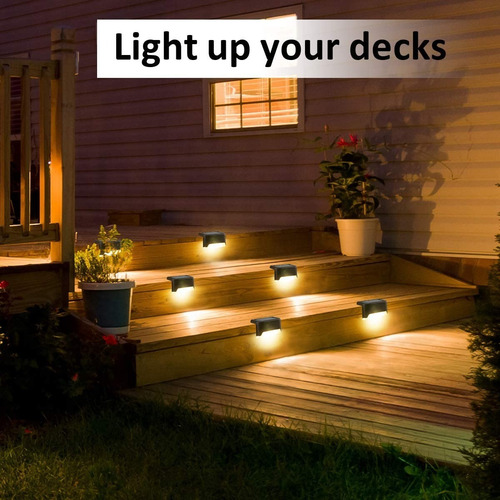 Luz Led Solar Impermeable Escalera Patio Sendero Calida