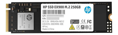 Disco sólido SSD interno HP EX900 2YY43AA 250GB