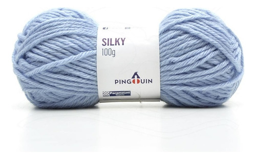 Fio Silky Pingouin 100g 7758 Malta Cor 2561 Blue Sky