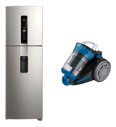 Combo Refrigerador Efficient Inox Look 409l Iw45s + Aspirado