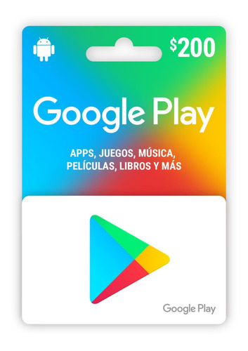 Imagen 1 de 1 de Código Google Play - Saldo Digital $200 Mxn