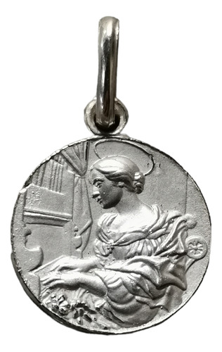 Medalla Plata 925 Santa Cecilia #1181 (medallas Nava) 