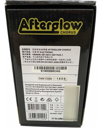 Pedal Guitarra Tc Electronic Afterglow Chorus Novo Original