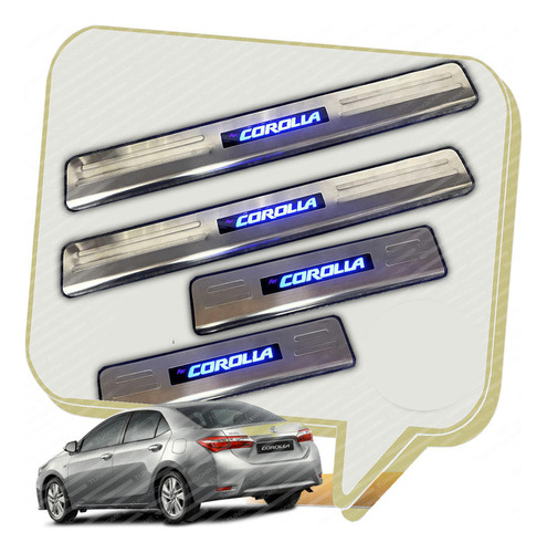 Corolla 2014+ Cubre Zocalos X4 Acero C/ Led Tuningchrome