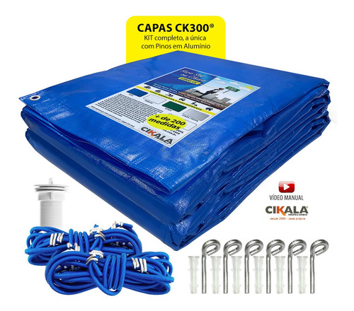 Imagem 1 de 7 de Capa De Piscina 5 Em 1 Proteção + Térmica Completa 8x4 Mts