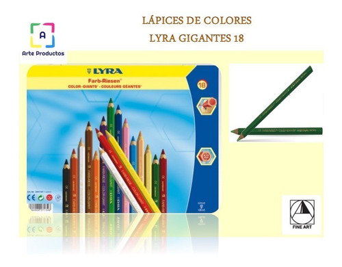 Imagen 3 de 4 de Lápices De Colores Gigantes Lyra 18