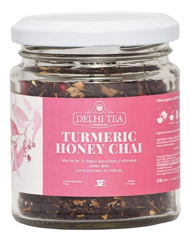 Imagen 1 de 6 de Te Hebras Delhi Tea Premium Frasco Turmeric Honey Chai