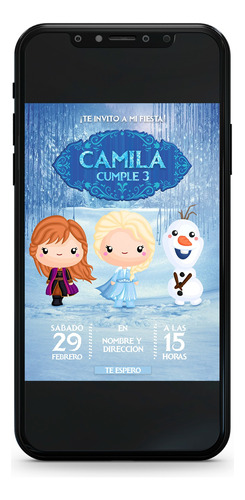 Invitación Digital Cumpleaños Tarjeta Virtual - Frozen