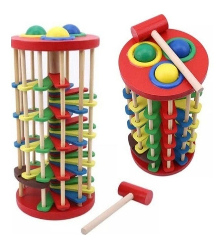 Torre De Madera Con Martillo Juegos De Golpear Para Niños