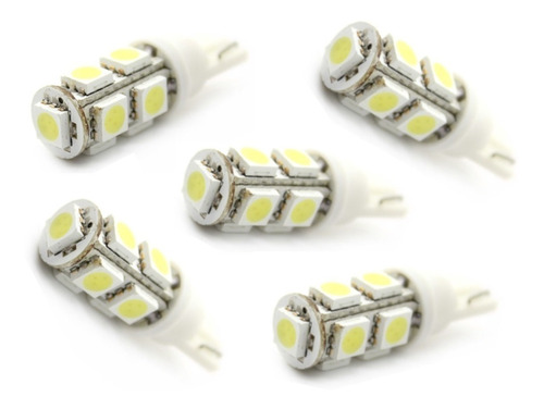 Lámpara T10 Con 9 Led Smd 5050 Blanco P/ Señalero Frenos Etc