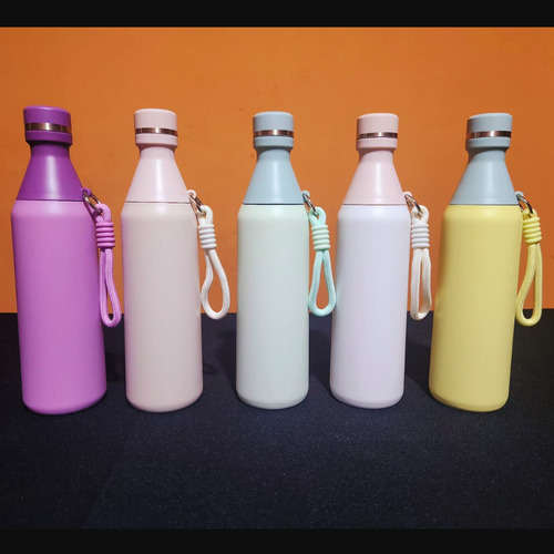 Botella Termica Deportiva,acero Inoxidable,500 Ml Con Correa Blanco
