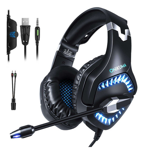 Audifonos Gamer Headset Onikuma K1b Pro Pc  Azul Negro