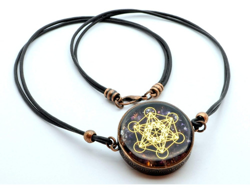 Pendiente De Orgón Merkaba De Cubo De Metatrón Amatis...
