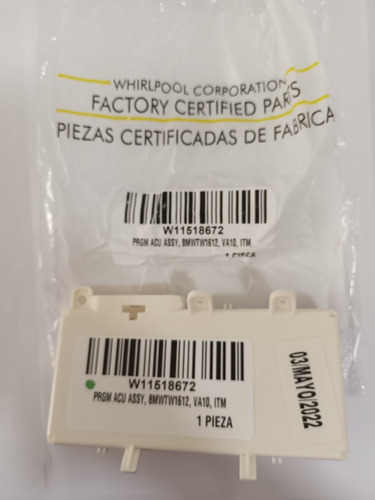 Tarjeta Lavadora Whirlpool W11518672 W11377416 8mwtw1612