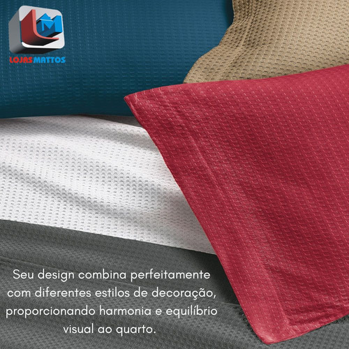 Kit Colcha Solteiro Piquet Gênova Teka 100% Algodão 2pçs
